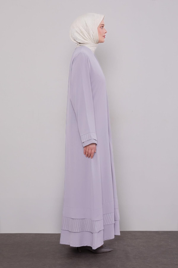 LevidorGri Etek Ucu Katlı Ferace