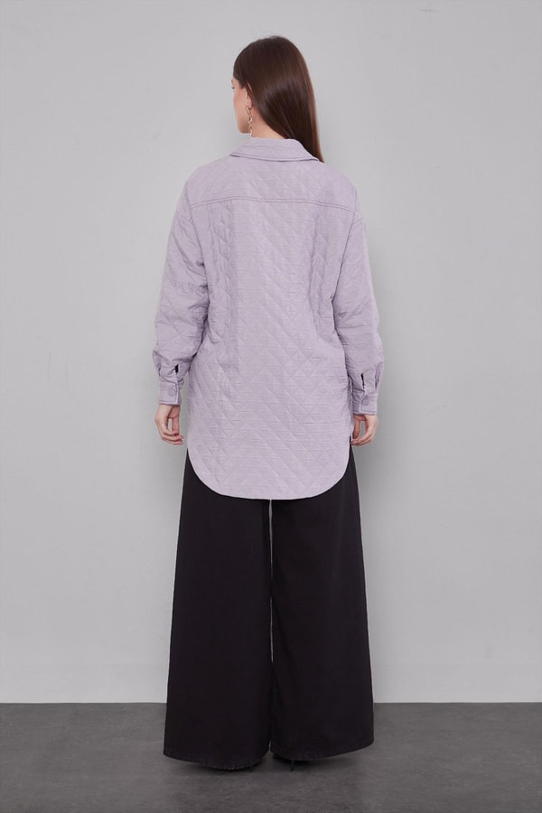 LevidorGri Kapitone Desen Ceket