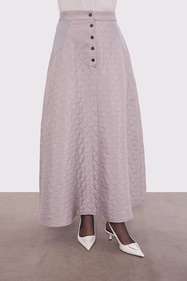 LevidorGri Kapitone Etekli Takım