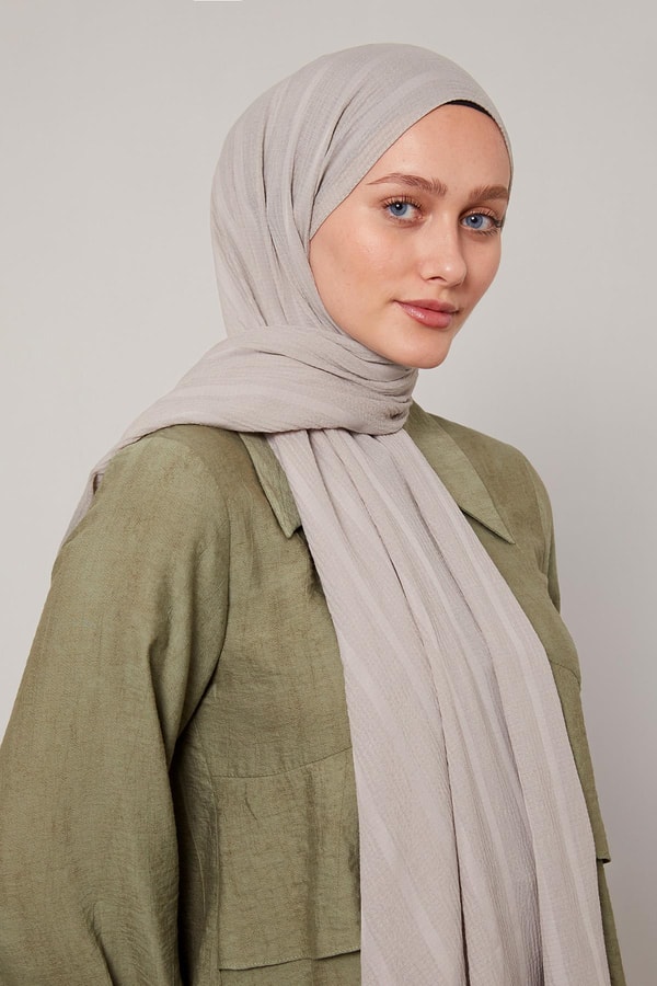 LevidorGri Kendinden Dokulu Natural Line Şal