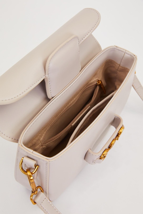 LevidorGri Kilit Zincirli Omuz Çantası