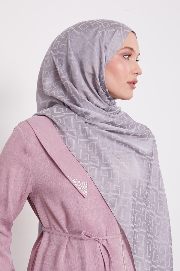 LevidorGri L Desen İtalyan Jakar Şal