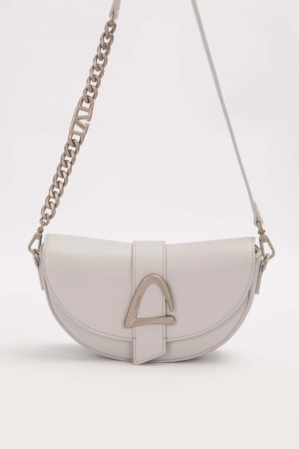 LevidorGri Logo Zincir Detaylı Omuz Çantası