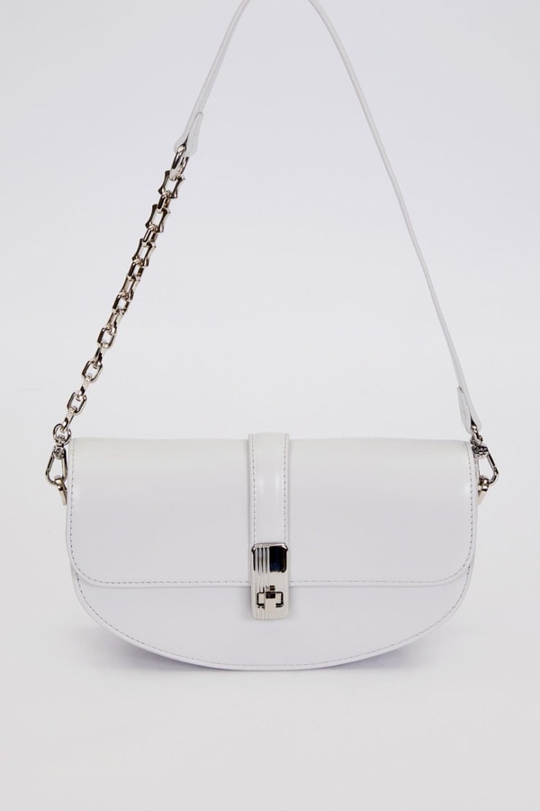 LevidorGri Metal Detaylı Omuz Çantası