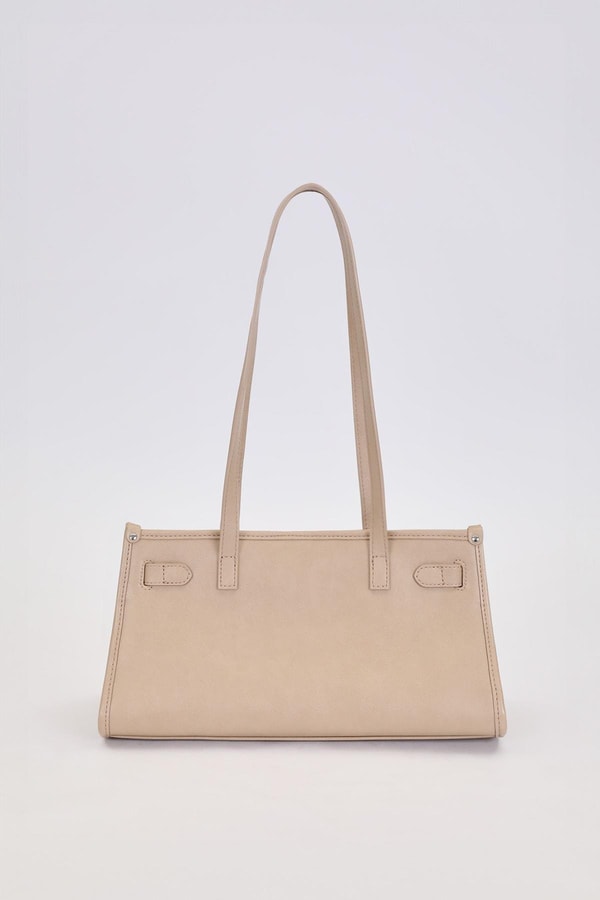 LevidorGri Metal Kilit Charmlı Omuz Çantası