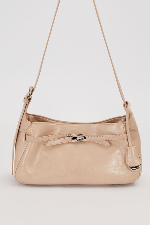 LevidorGri Metal Kilit Kapamalı Omuz Çantası