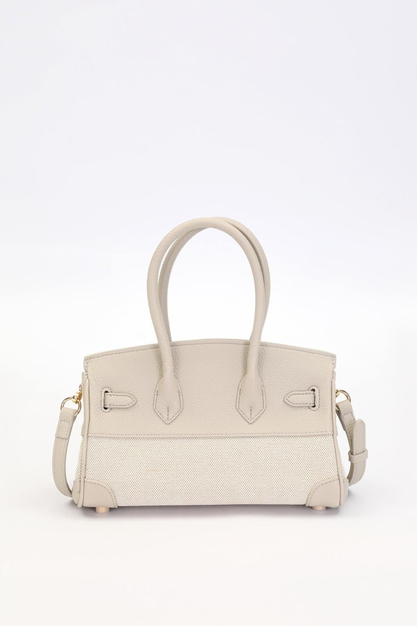 LevidorGri Oval Kilit Detay El Çantası