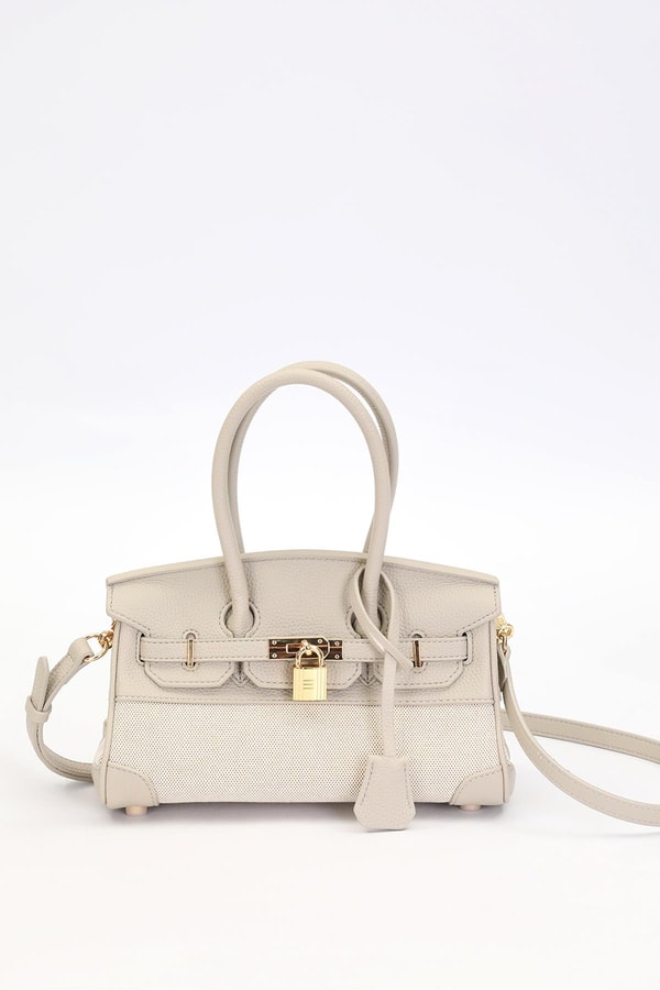 LevidorGri Oval Kilit Detay El Çantası