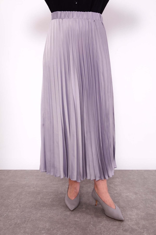 LevidorGri Piliseli Saten Etek