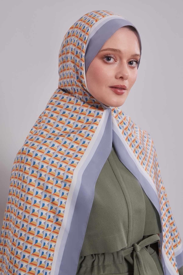 LevidorGri Üç Boyut Desen Club Şal