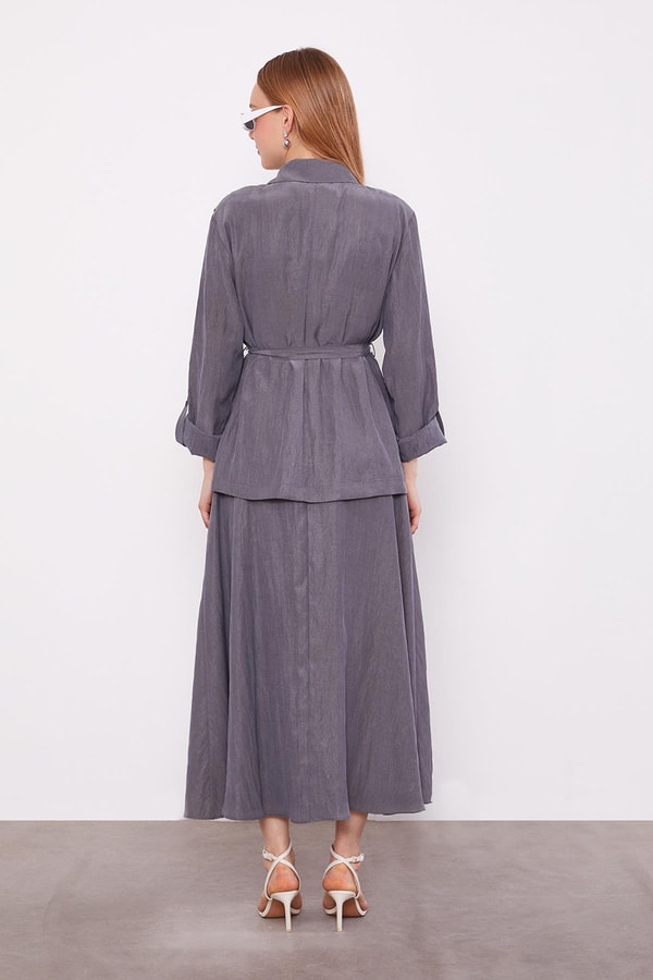 LevidorGri Yakası Taş Detaylı Cupra İkili Takım