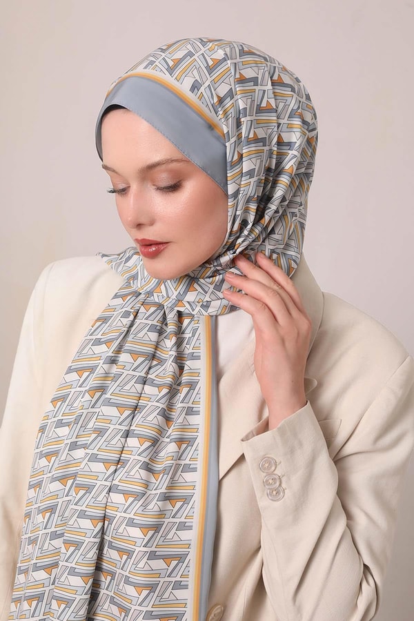 LevidorGri Zigzag Desen Club Şal