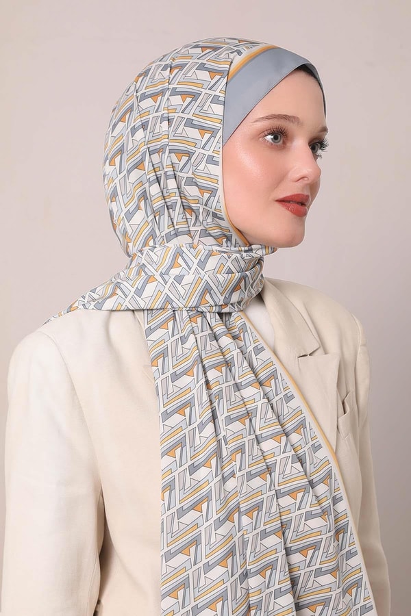 LevidorGri Zigzag Desen Club Şal