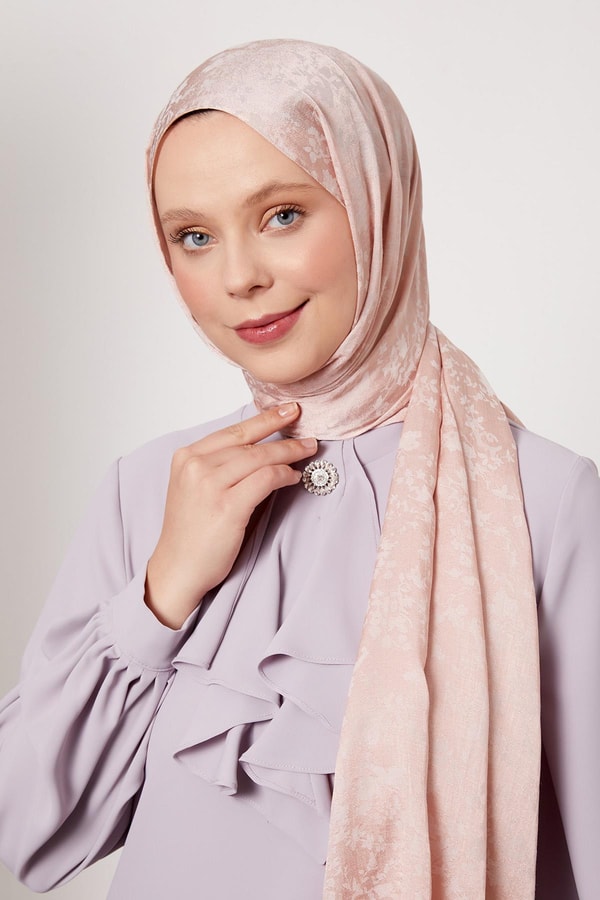 LevidorGül Çiçek Desen İtalyan Jakar Şal