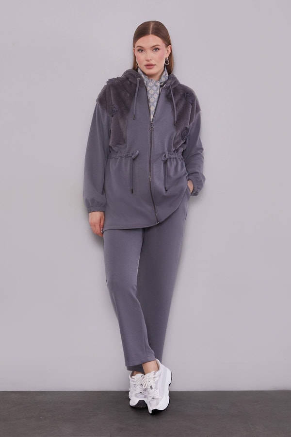 LevidorGül Detaylı Bel Büzgülü İkili Takım