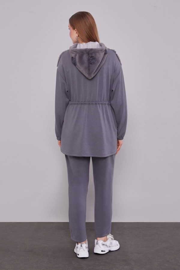 LevidorGül Detaylı Bel Büzgülü İkili Takım