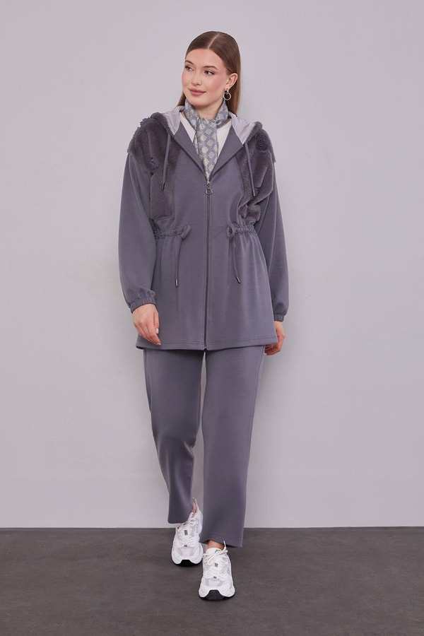 LevidorGül Detaylı Bel Büzgülü İkili Takım