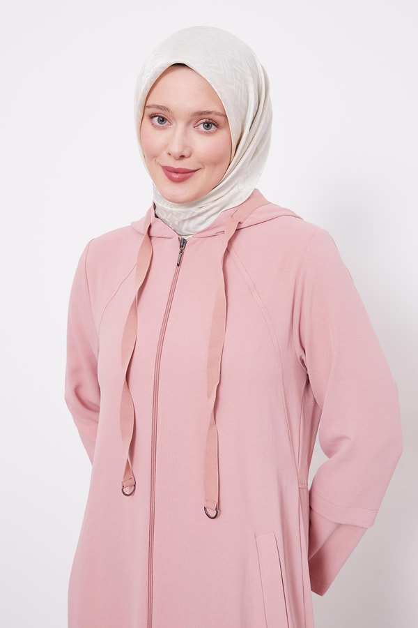 LevidorGül Etek Ucu Büzgülü Ferace