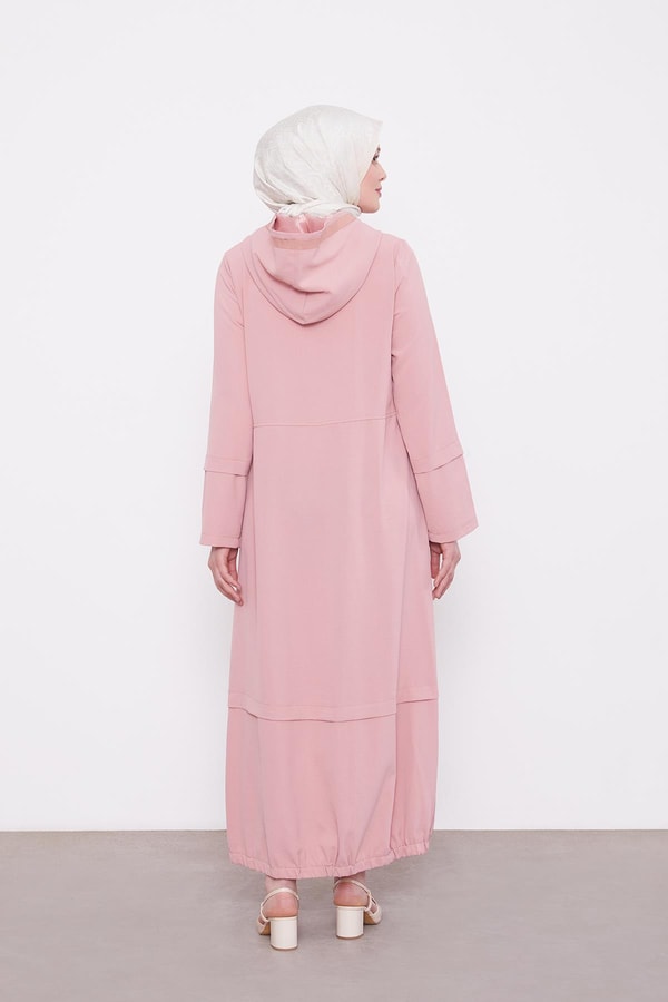 LevidorGül Etek Ucu Büzgülü Ferace