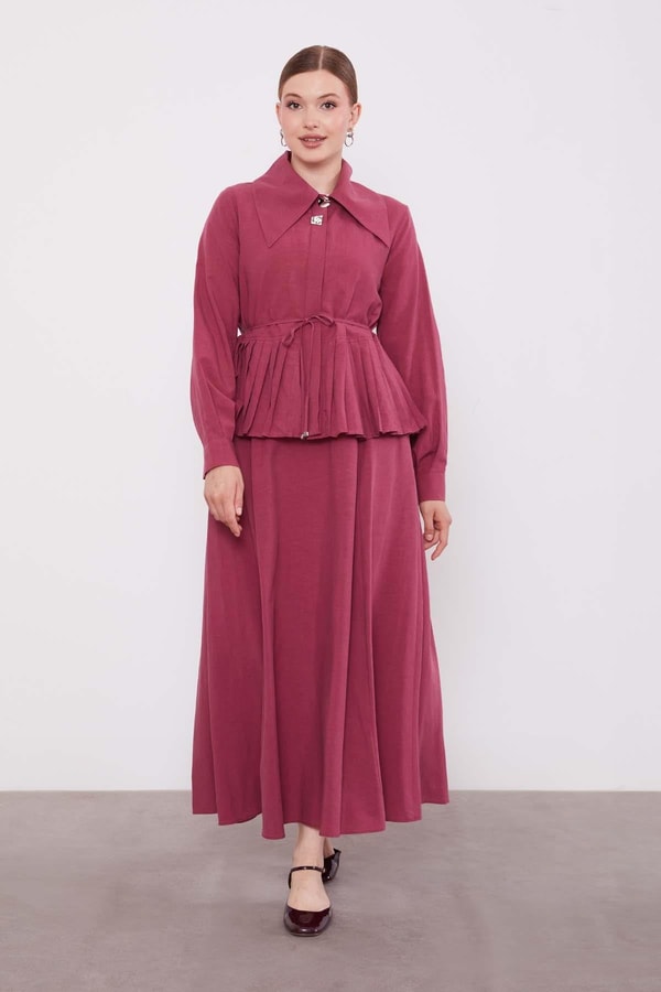 LevidorGül Etek Ucu Pileli Cupra Etek Takım