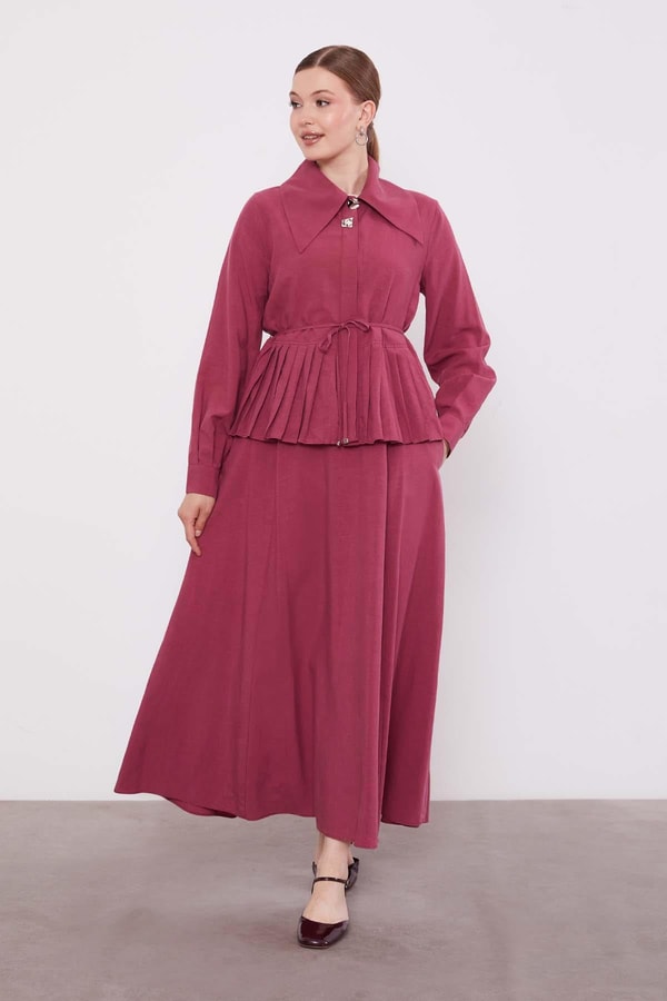 LevidorGül Etek Ucu Pileli Cupra Etek Takım