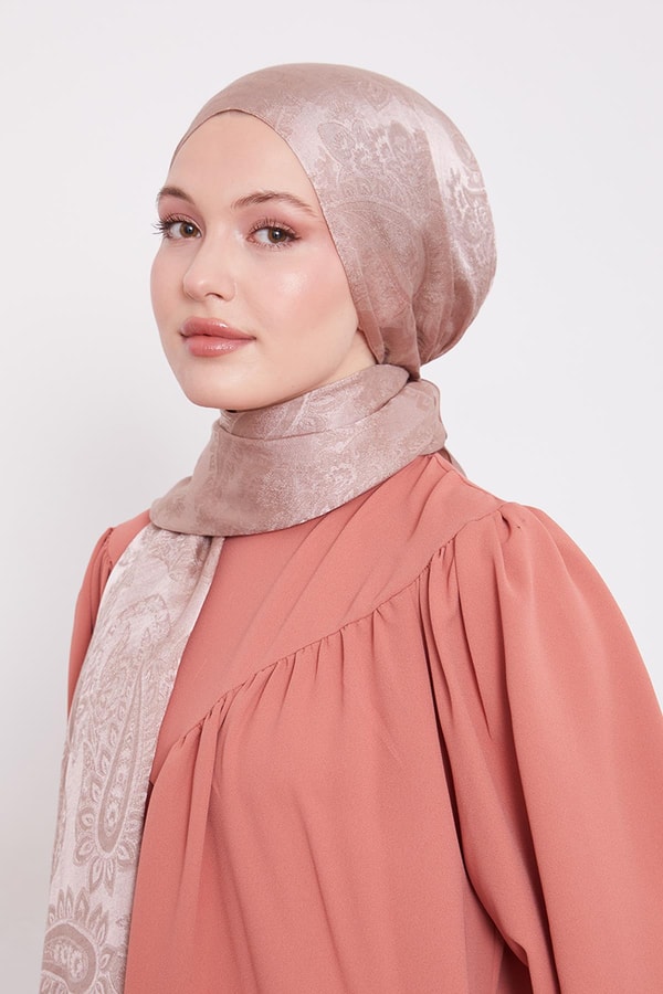 LevidorGül Etnik Desen İtalyan Jakar Şal