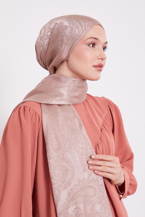 LevidorGül Etnik Desen İtalyan Jakar Şal