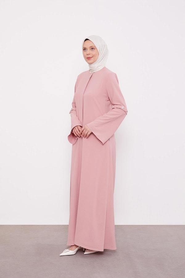 LevidorGül Geniş Kol Detaylı Ferace