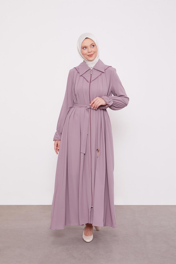 LevidorGül Gömlek Yaka Ponponlu Ferace