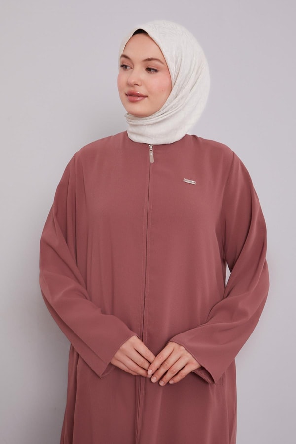 LevidorGül Hakim Yaka Fermuarlı Ferace