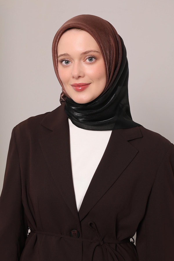 LevidorGül Kurusu Çift Renk Kehribar Eşarp