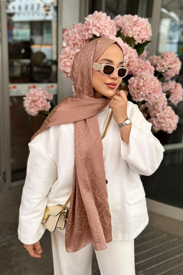 LevidorGül Kurusu L Desen İtalyan Jakar Şal