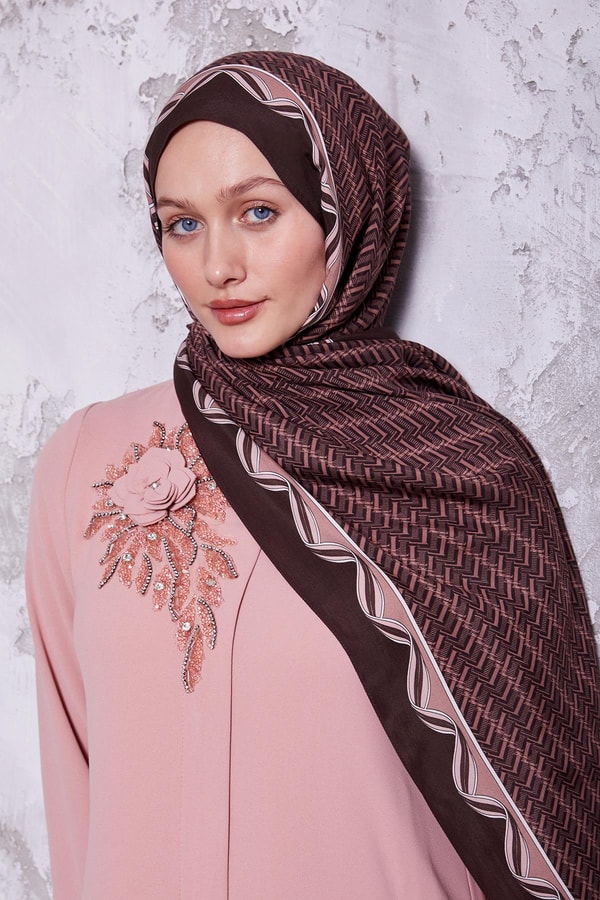 LevidorGül Kurusu Labirent Desen Royal Şal