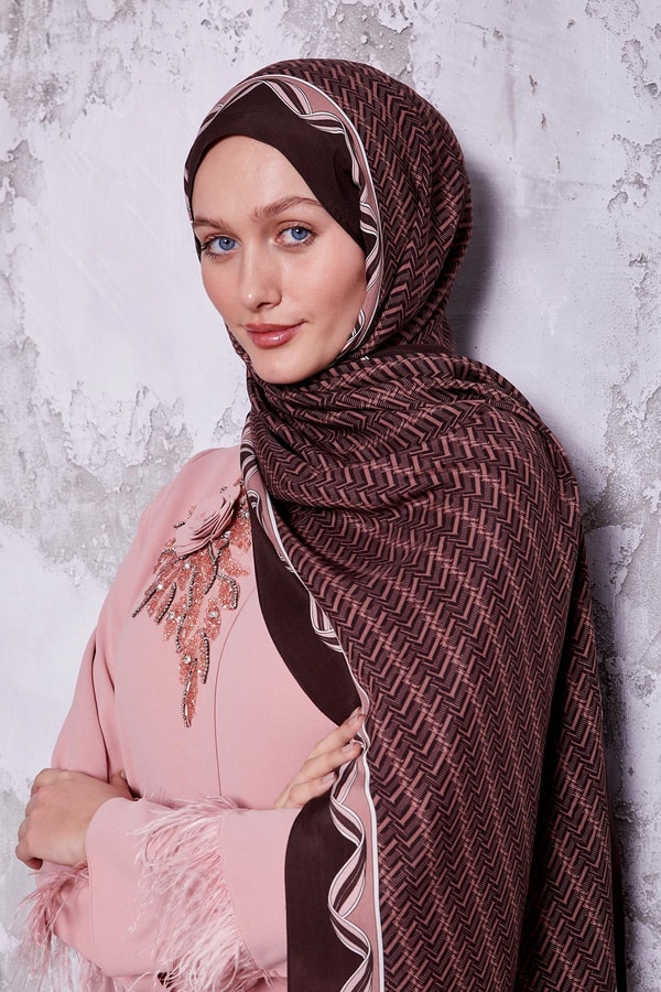 LevidorGül Kurusu Labirent Desen Royal Şal