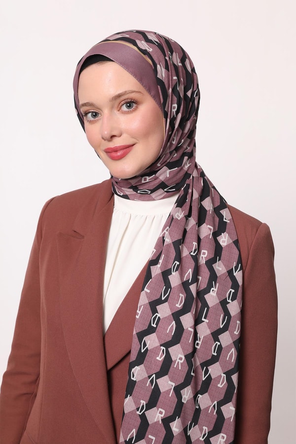 LevidorGül Petek Desen Love Şal