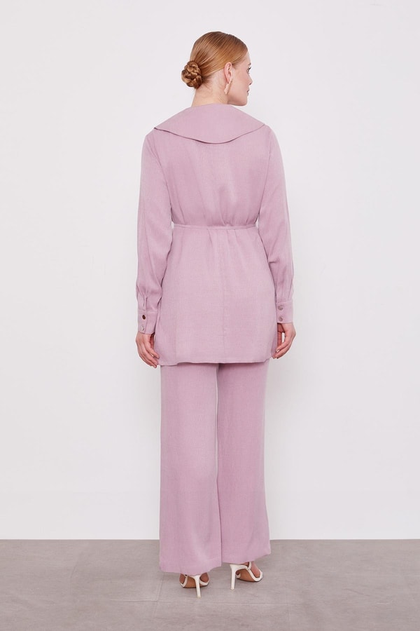 LevidorGül Yakası Taşlı Cupra İkili Takım