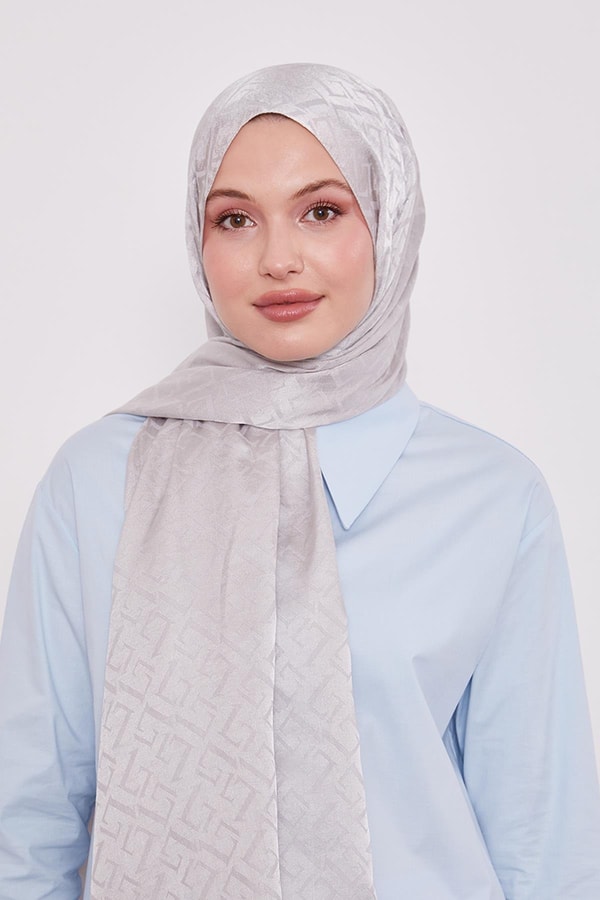 LevidorGümüş L Desen İtalyan Jakar Şal