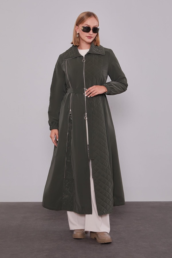 LevidorHaki AçılırFermuar Detaylı Trençkot