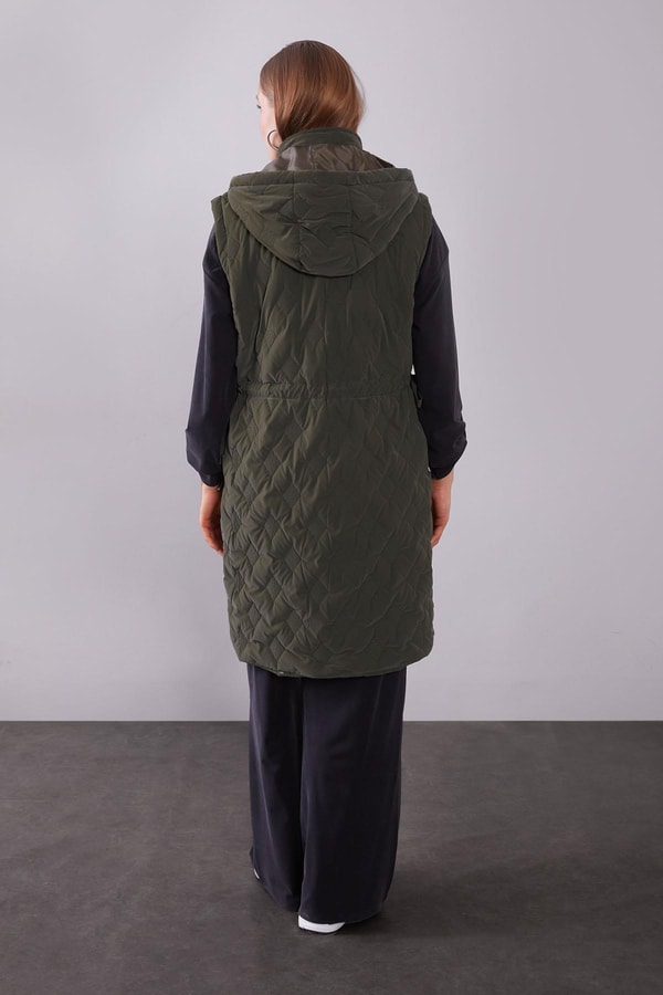 LevidorHaki Çıtçıt Rüzgarlık Detaylı Şişme Yelek