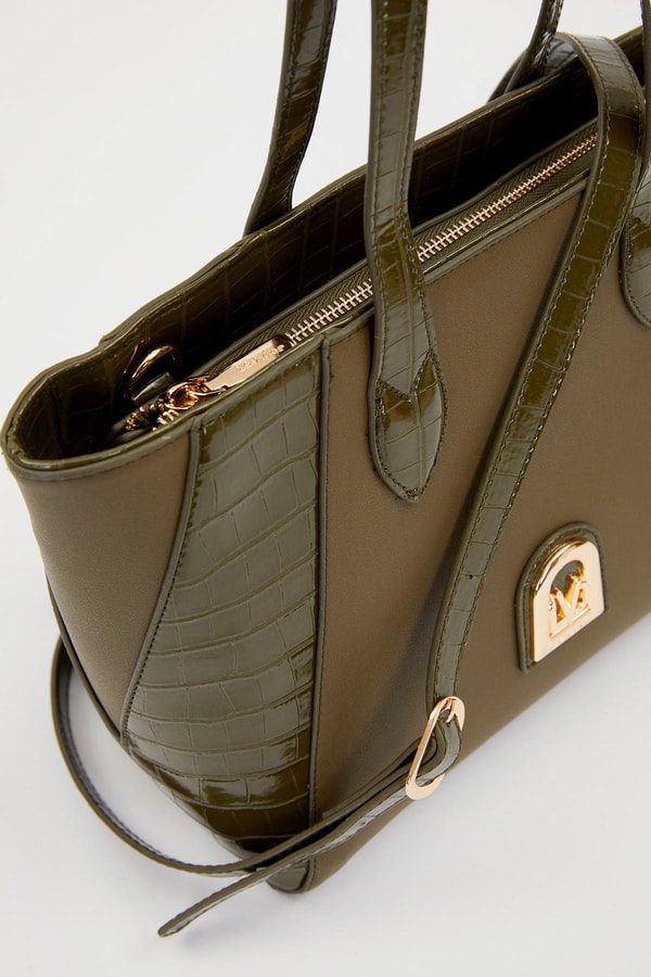 LevidorHaki Deri Detay Omuz Çantası