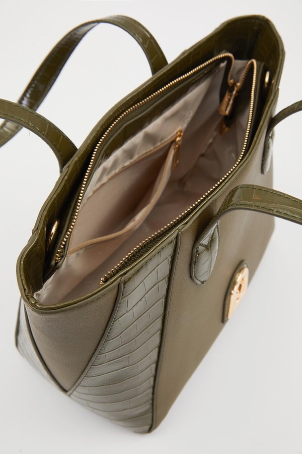 LevidorHaki Deri Detay Omuz Çantası