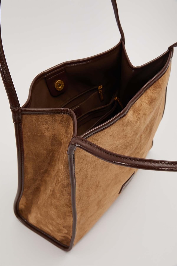 LevidorHaki Dikdörtgen Form Geniş Omuz Çantası