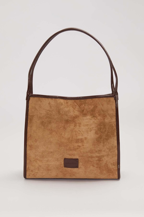 LevidorHaki Dikdörtgen Form Geniş Omuz Çantası