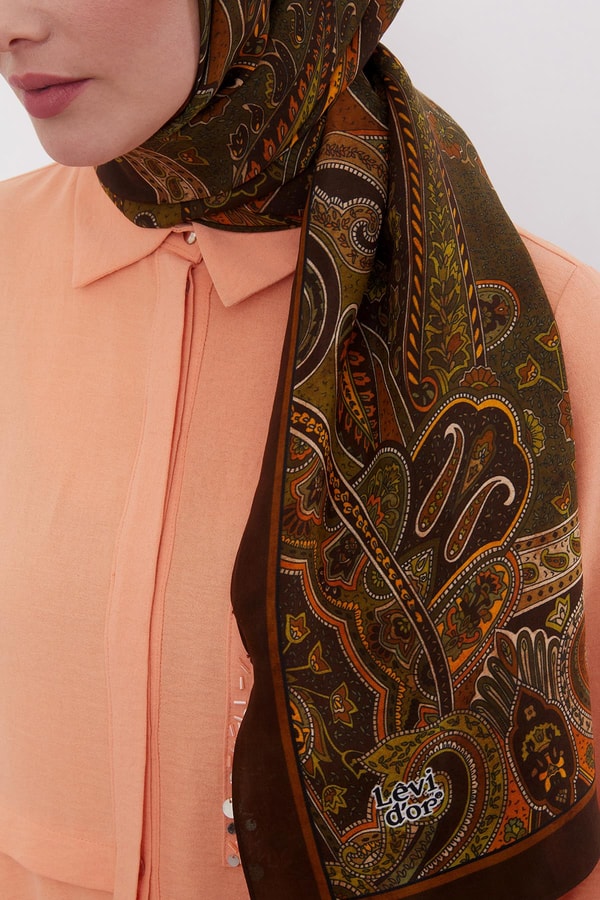 LevidorHaki Etnik Desen Royal Şal