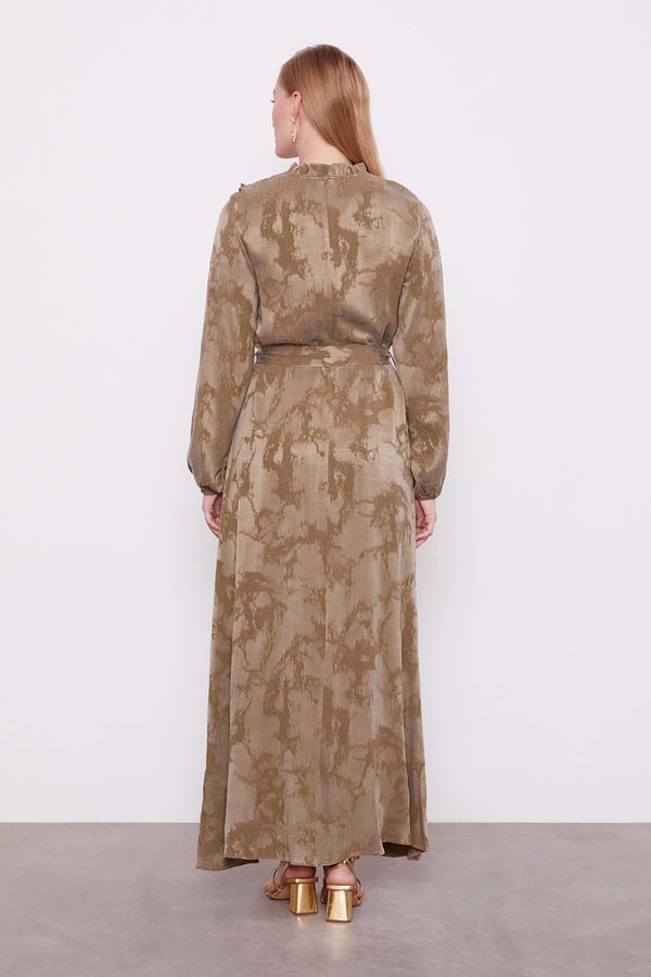 LevidorHaki Fırfır Detayı Elbise