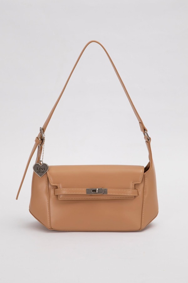 LevidorHaki Kalp Aksesuar Detaylı Omuz Çantası