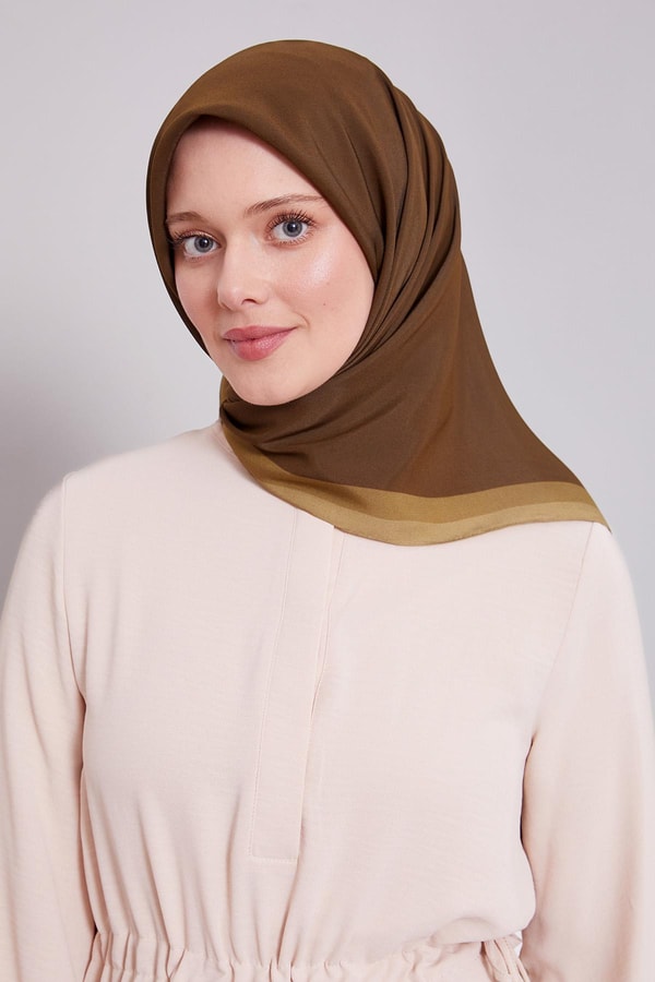 LevidorHaki Kenar Şerit Aura Eşarp