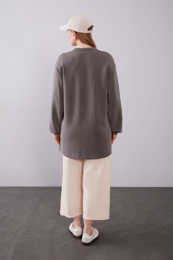 LevidorHaki Kot Şerit Detaylı Sweat