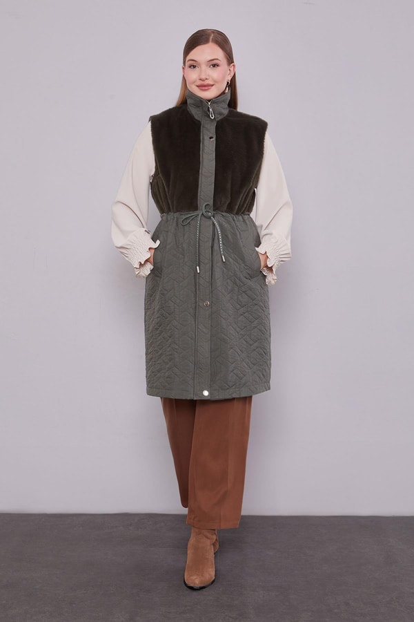 LevidorHaki Kürk Detaylı Yelek