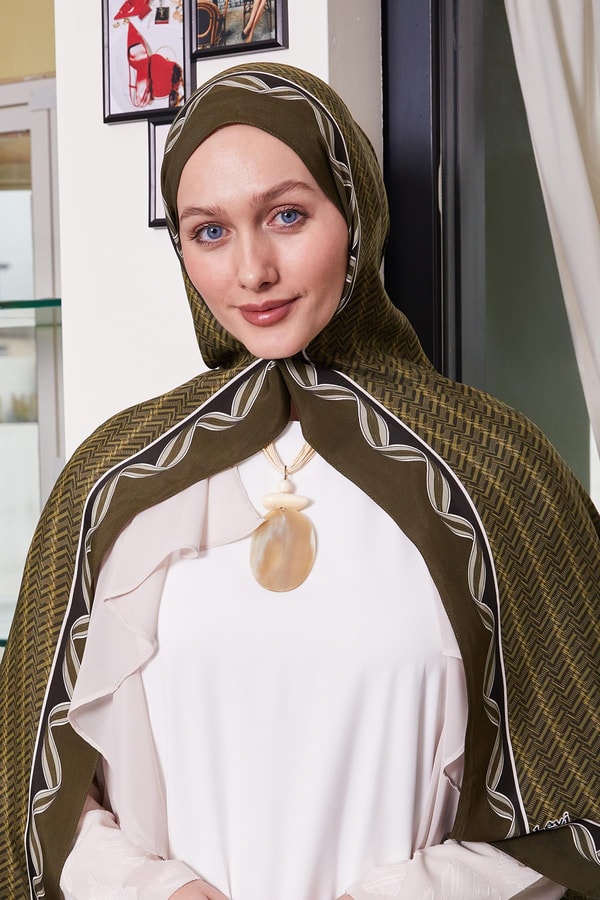 LevidorHaki Labirent Desen Royal Şal